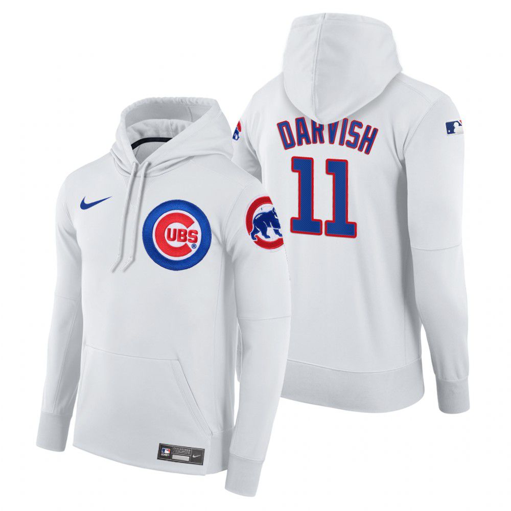 Men Chicago Cubs #11 Darvish white home hoodie 2021 MLB Nike Jerseys->customized mlb jersey->Custom Jersey